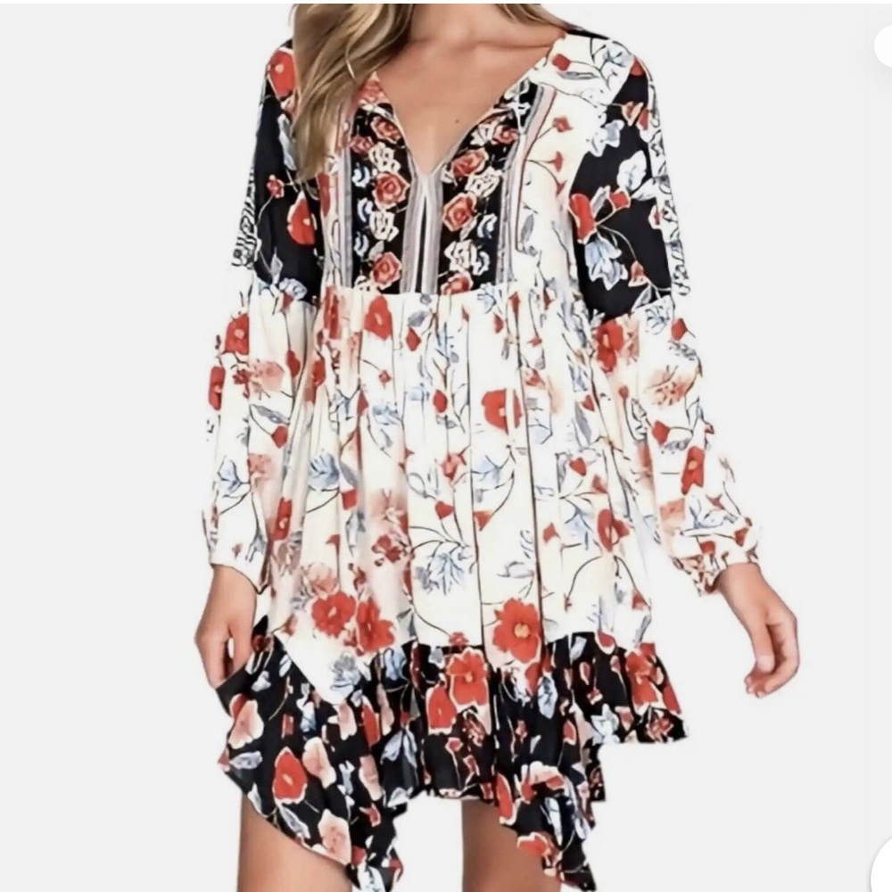 Patrons of Peace Navy and Red Boho Dress